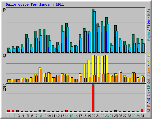Daily usage for January 2011