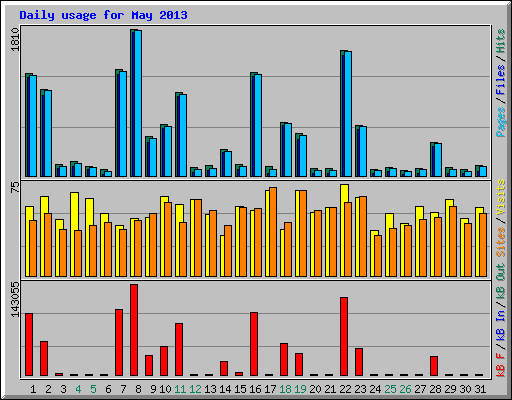 Daily usage for May 2013