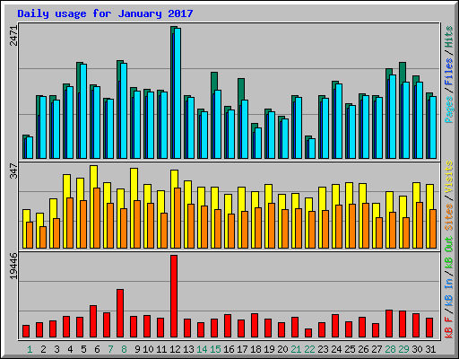 Daily usage for January 2017