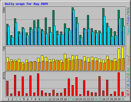 Daily usage for May 2025