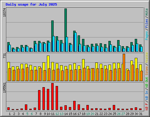 Daily usage for July 2025