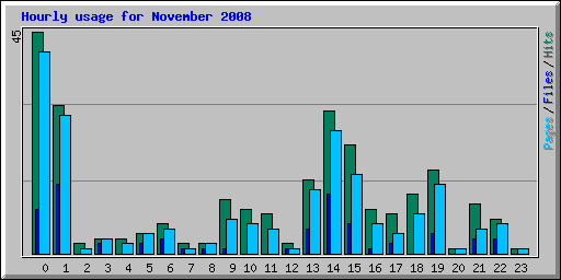Hourly usage for November 2008