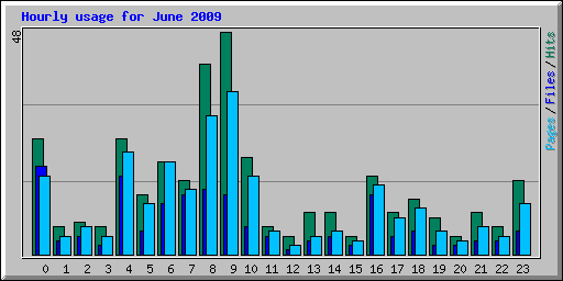 Hourly usage for June 2009