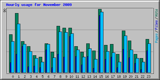 Hourly usage for November 2009