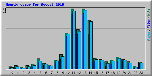 Hourly usage for August 2010