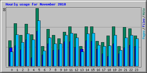 Hourly usage for November 2010