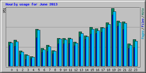 Hourly usage for June 2013