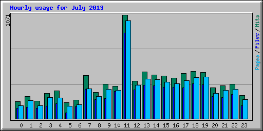Hourly usage for July 2013