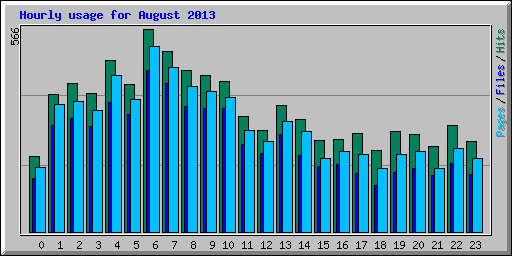 Hourly usage for August 2013