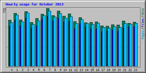 Hourly usage for October 2013
