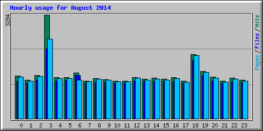 Hourly usage for August 2014