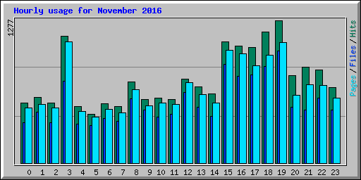 Hourly usage for November 2016