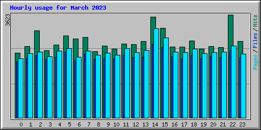 Hourly usage for March 2023
