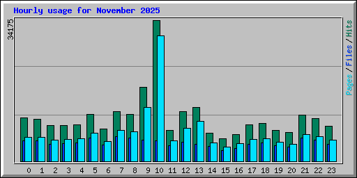 Hourly usage for November 2025